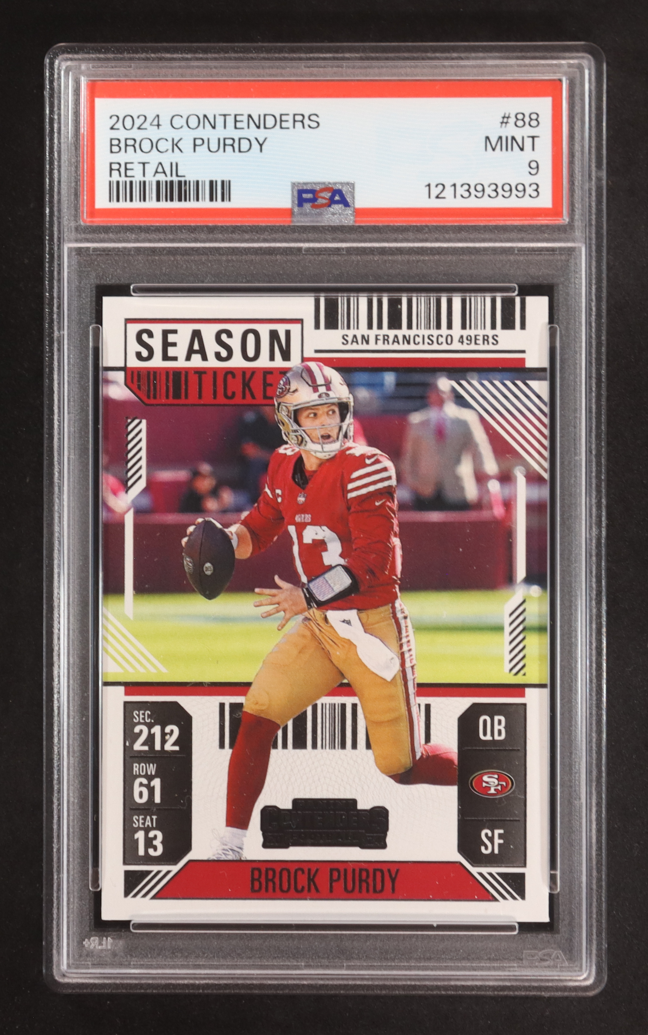 Brock Purdy 2024 Panini Contenders Retail #88 (PSA 9) at PristineAuction.com Brock Purdy 2024 Panini Contenders Retail #88 (PSA 9) at PristineAuction.com
