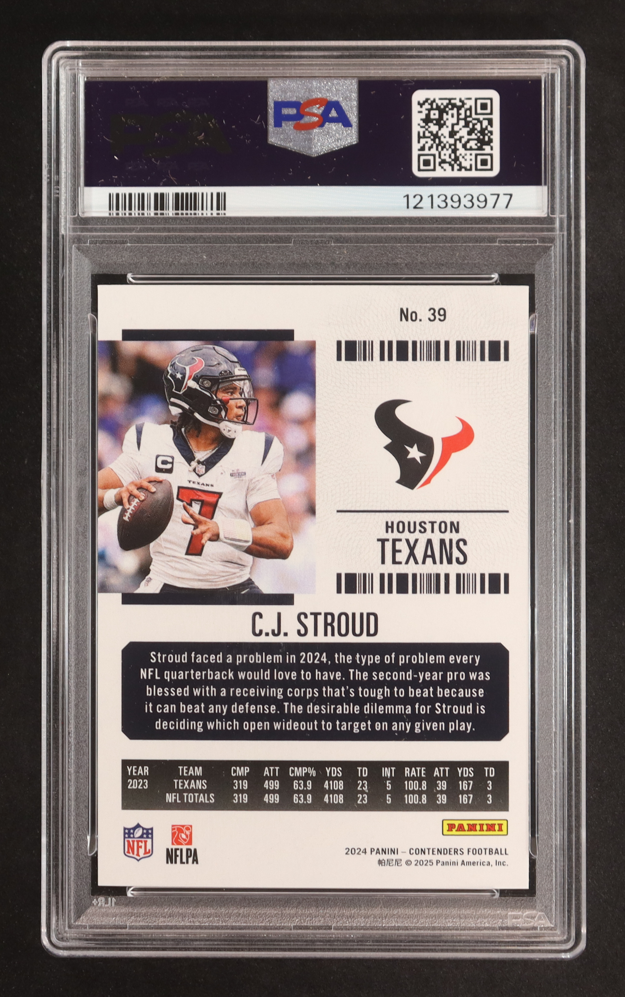 CJ Stroud 2024 Panini Contenders Retail #39 (PSA 10) at PristineAuction.com CJ Stroud 2024 Panini Contenders Retail #39 (PSA 10) at PristineAuction.com