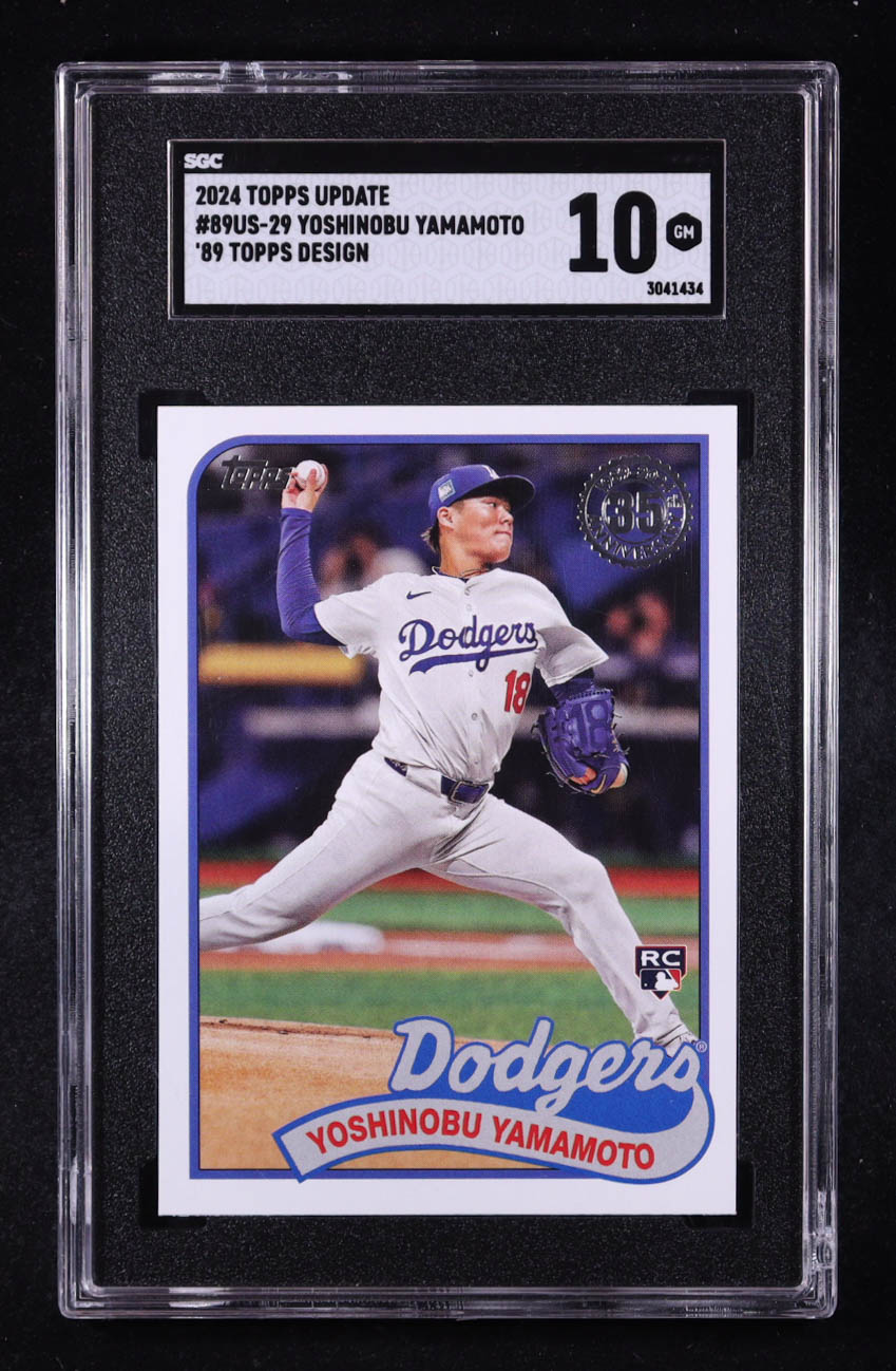 Yoshinobu Yamamoto 2024 Topps Update '89 Topps #89US29 RC (SGC 10) at PristineAuction.com Yoshinobu Yamamoto 2024 Topps Update '89 Topps #89US29 RC (SGC 10) at PristineAuction.com