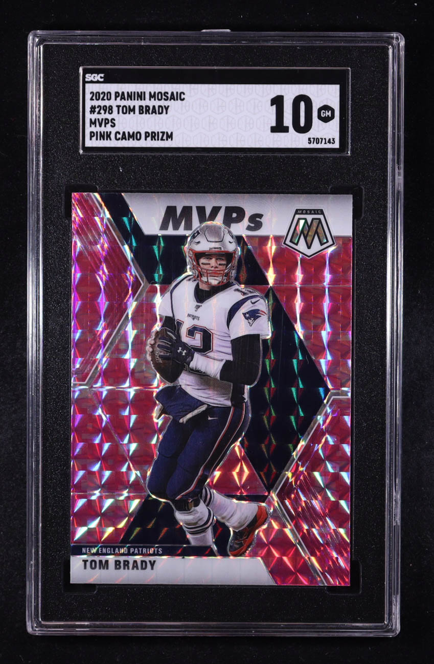 Tom Brady 2020 Panini Mosaic Mosaic Camo Pink #298 MVP (SGC 10) at PristineAuction.com Tom Brady 2020 Panini Mosaic Mosaic Camo Pink #298 MVP (SGC 10) at PristineAuction.com