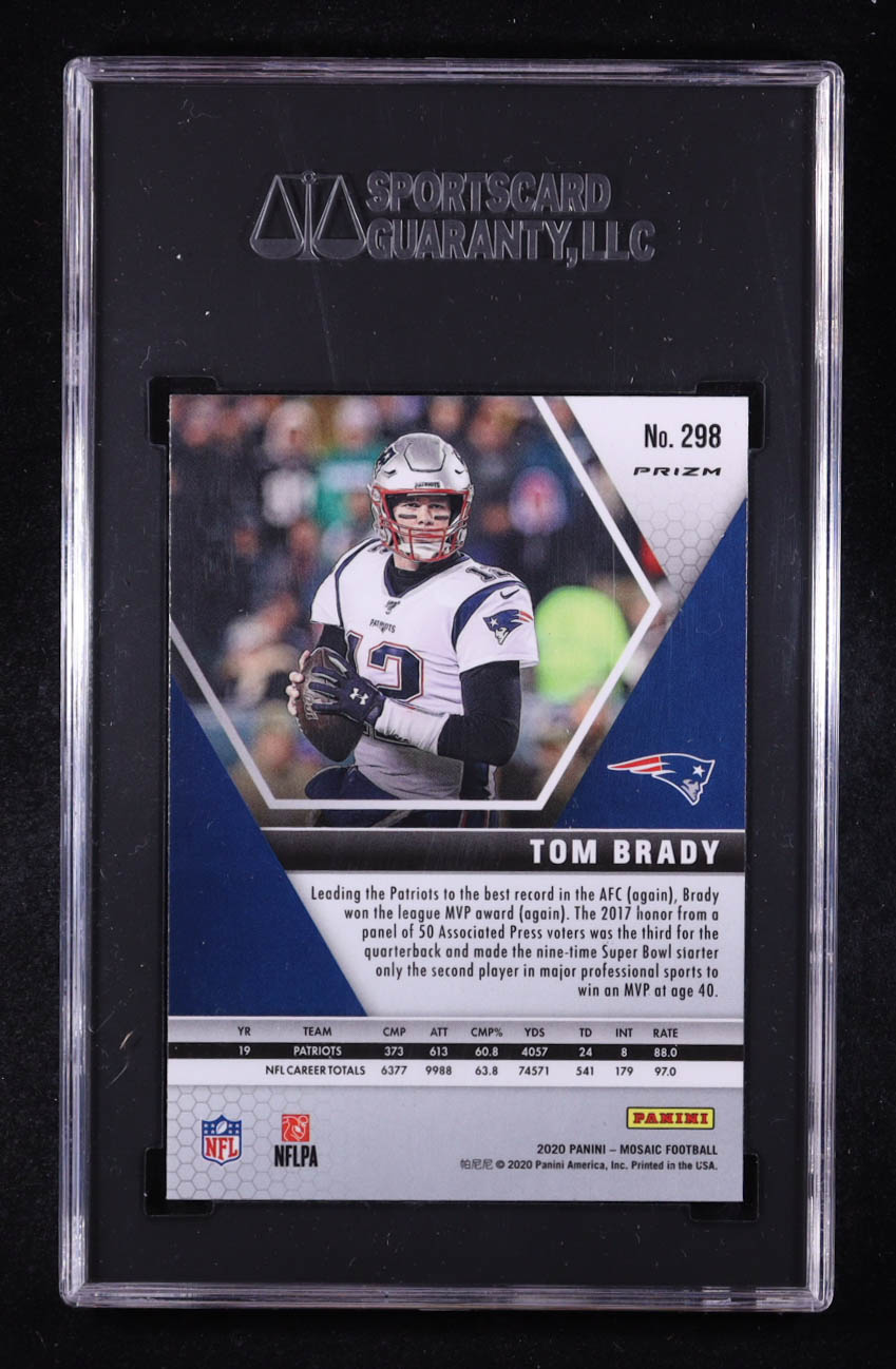 Tom Brady 2020 Panini Mosaic Mosaic Camo Pink #298 MVP (SGC 10) at PristineAuction.com Tom Brady 2020 Panini Mosaic Mosaic Camo Pink #298 MVP (SGC 10) at PristineAuction.com
