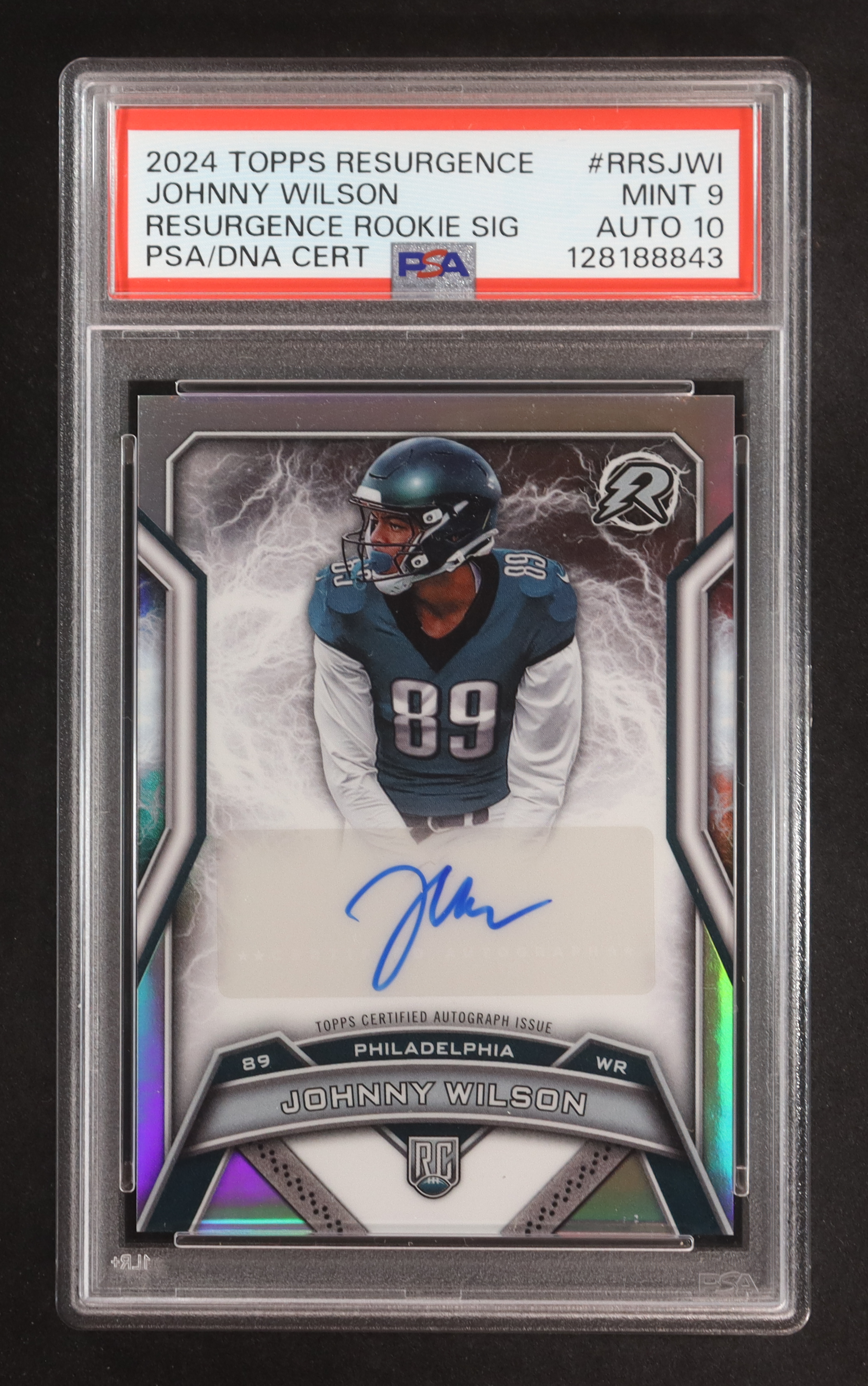 Johnny Wilson 2024 Topps Resurgence Resurgence Rookie Signatures #RRSJWI RC (PSA 9 | Autograph Graded PSA 10) at PristineAuction.com Johnny Wilson 2024 Topps Resurgence Resurgence Rookie Signatures #RRSJWI RC (PSA 9 | Autograph Graded PSA 10) at PristineAuction.com