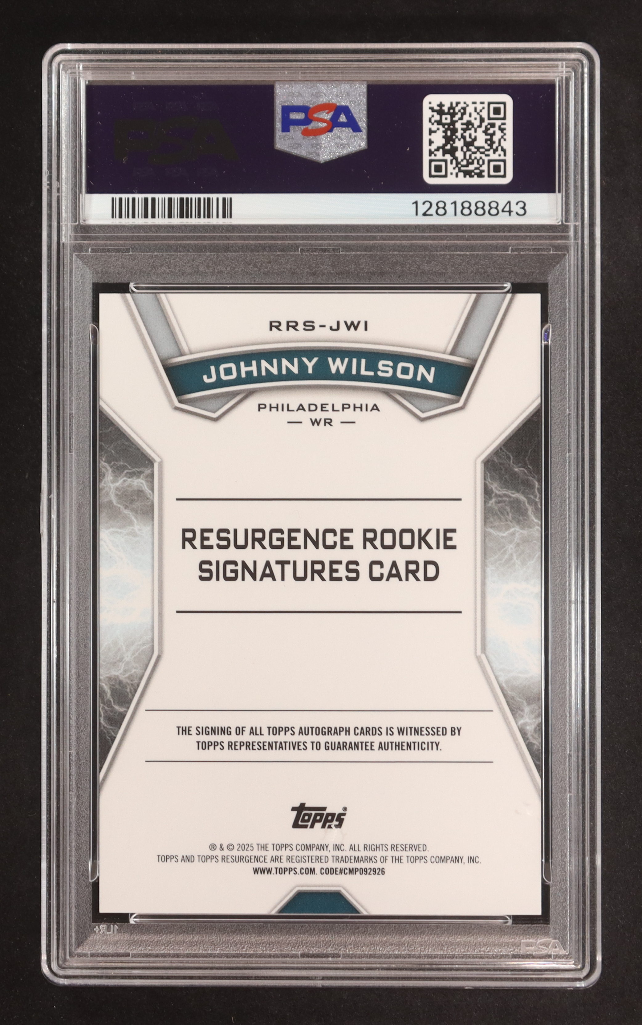 Johnny Wilson 2024 Topps Resurgence Resurgence Rookie Signatures #RRSJWI RC (PSA 9 | Autograph Graded PSA 10) at PristineAuction.com Johnny Wilson 2024 Topps Resurgence Resurgence Rookie Signatures #RRSJWI RC (PSA 9 | Autograph Graded PSA 10) at PristineAuction.com