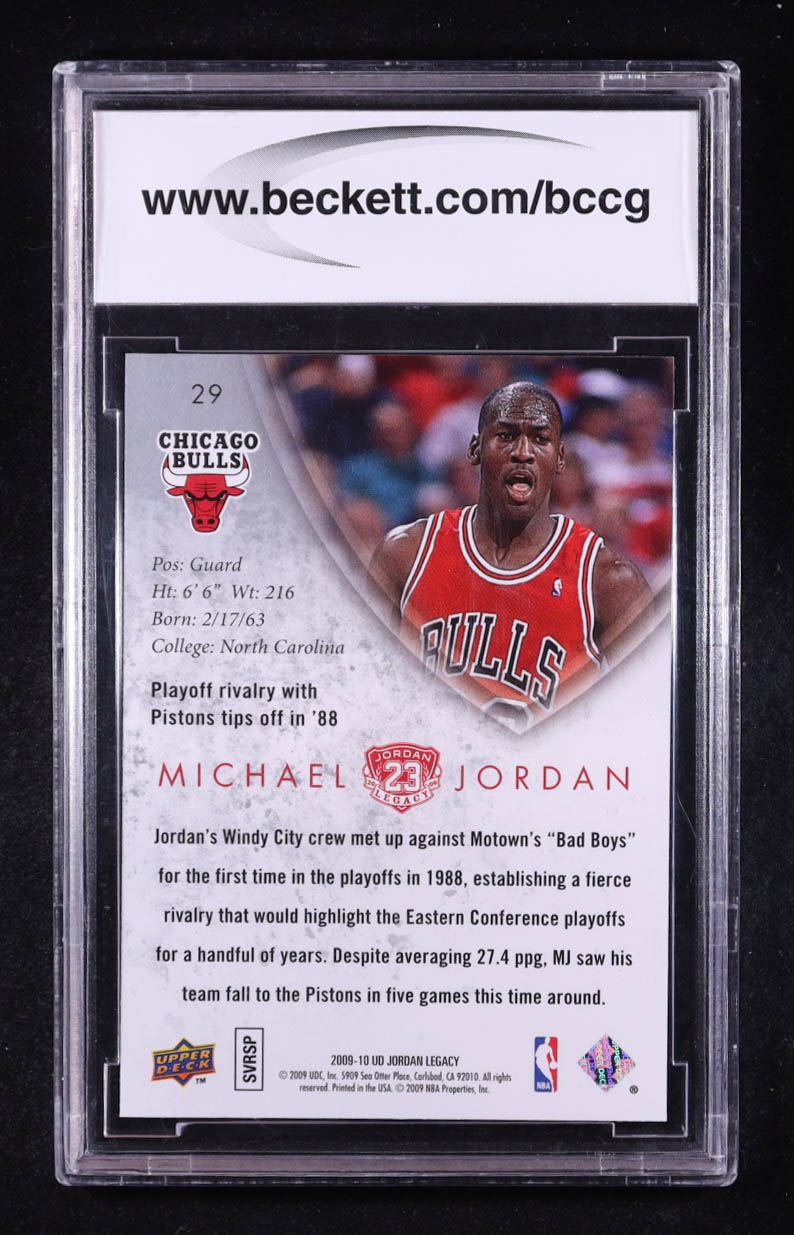 Michael Jordan 2009-10 Upper Deck Michael Jordan Legacy Collection Gold #29 (BCCG 10) at PristineAuction.com Michael Jordan 2009-10 Upper Deck Michael Jordan Legacy Collection Gold #29 (BCCG 10) at PristineAuction.com