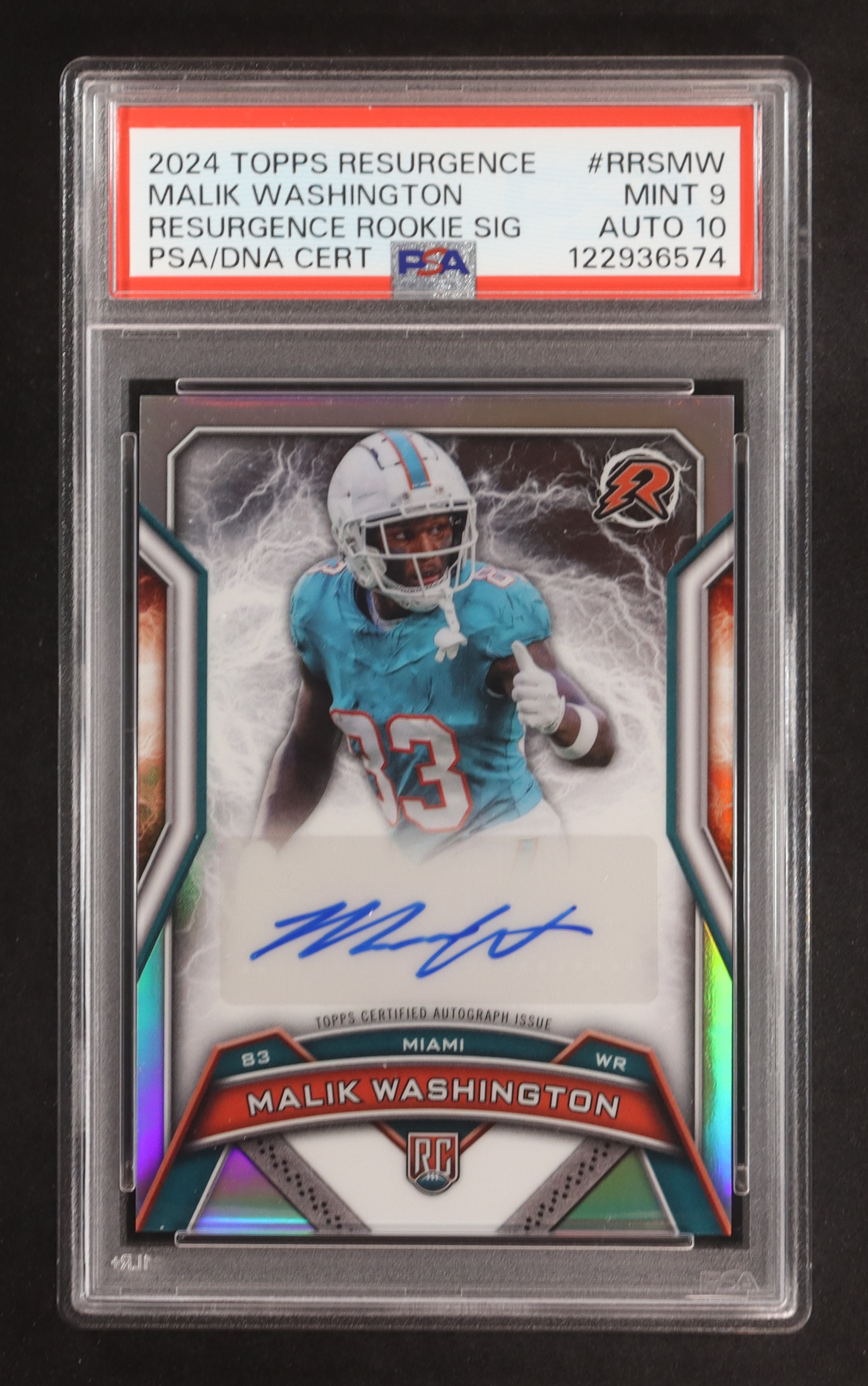Malik Washington 2024 Topps Resurgence Resurgence Rookie Signatures #RRSMW RC (PSA 9 | Autograph Graded PSA 10) at PristineAuction.com Malik Washington 2024 Topps Resurgence Resurgence Rookie Signatures #RRSMW RC (PSA 9 | Autograph Graded PSA 10) at PristineAuction.com