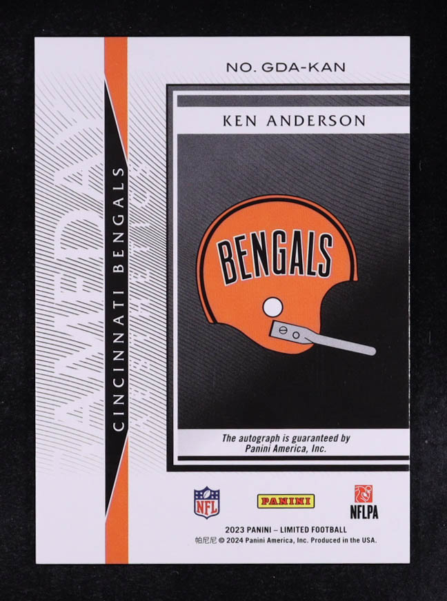 Ken Anderson 2023 Limited Gameday Aesthetics Autographs Gold Spotlight #6 #05/49 at PristineAuction.com Ken Anderson 2023 Limited Gameday Aesthetics Autographs Gold Spotlight #6 #05/49 at PristineAuction.com