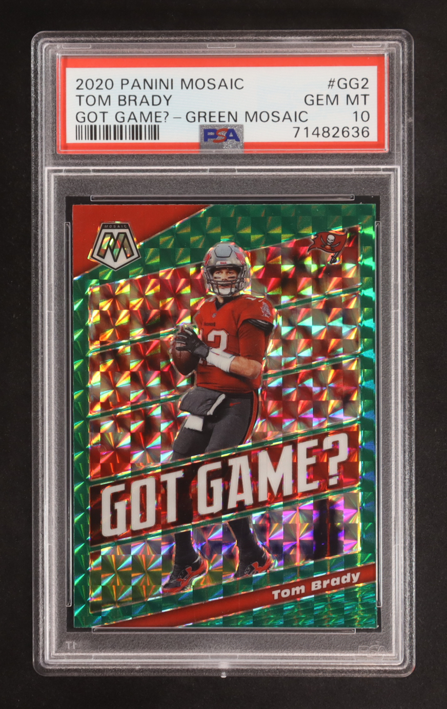 Tom Brady 2020 Panini Mosaic Got Game Mosaic Green #2 (PSA 10) at PristineAuction.com Tom Brady 2020 Panini Mosaic Got Game Mosaic Green #2 (PSA 10) at PristineAuction.com