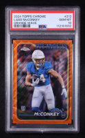 Ladd McConkey 2024 Topps Chrome Orange Wave Refractors #212 #10/25 RC (PSA 10) at PristineAuction.com