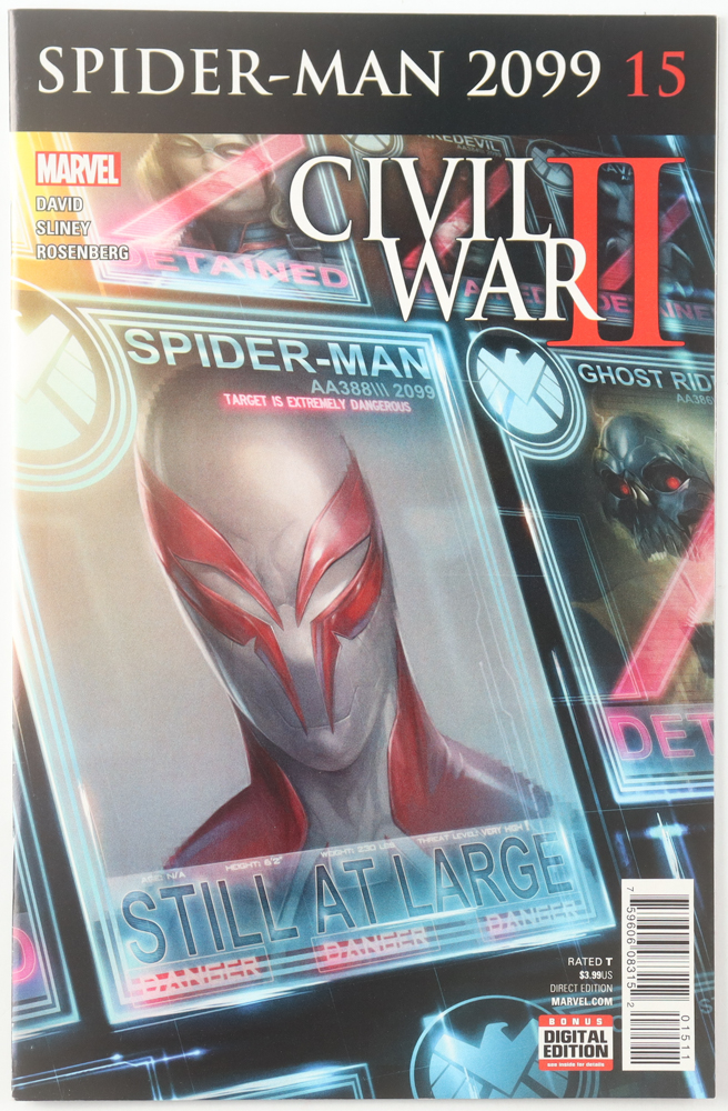 2016 SPIDER-MAN 2099 #15 MARVEL COMIC BOOK at PristineAuction.com 2016 SPIDER-MAN 2099 #15 MARVEL COMIC BOOK at PristineAuction.com