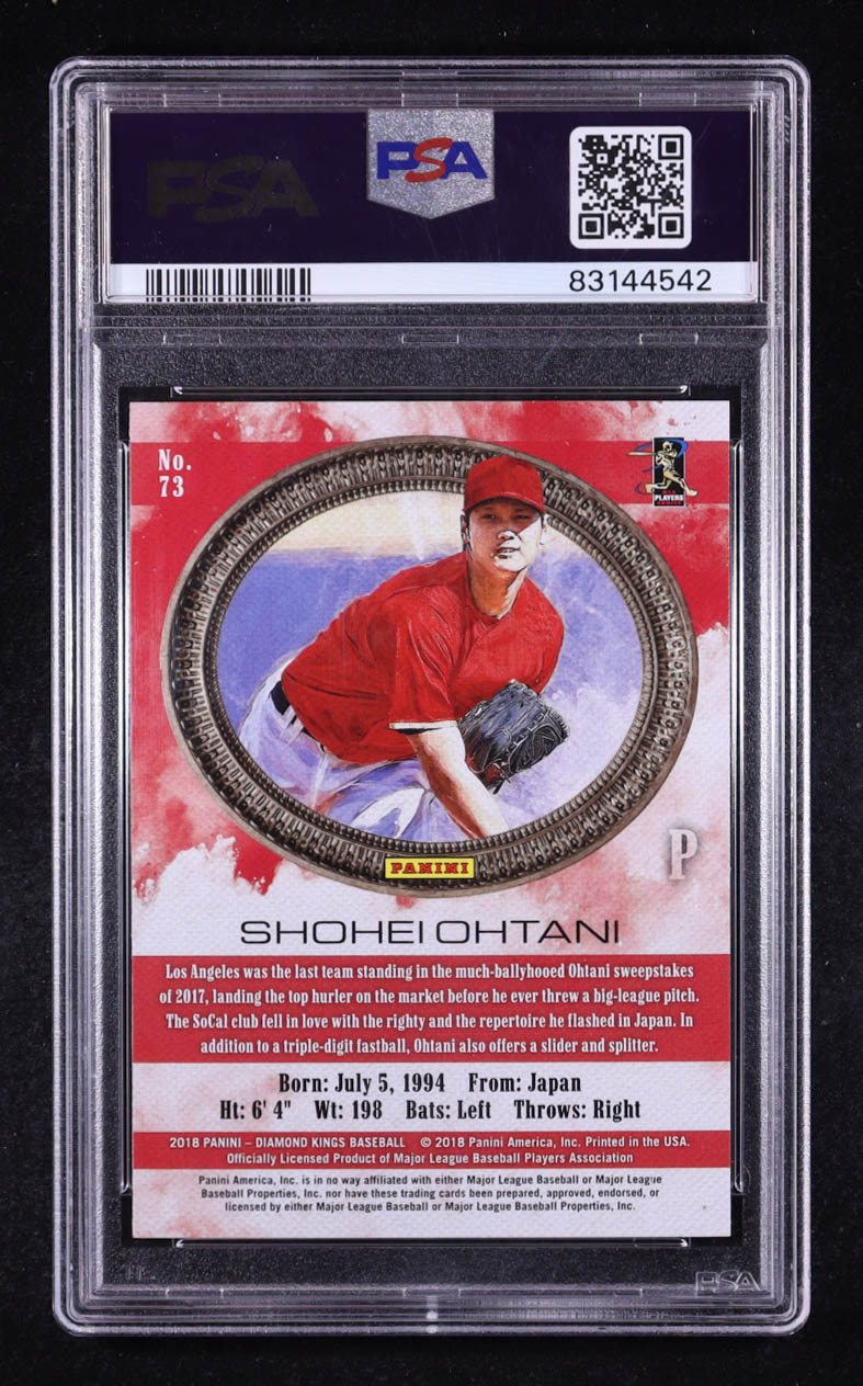 Shohei Ohtani 2018 Diamond Kings #73 RC (PSA 10) at PristineAuction.com Shohei Ohtani 2018 Diamond Kings #73 RC (PSA 10) at PristineAuction.com