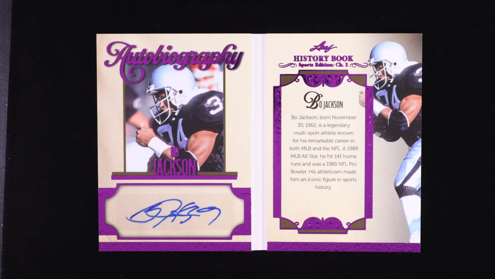 Bo Jackson 2025 Leaf History Book Sports Edition Chapter 2 Autobiography Purple #ABJ1 #09/10 at PristineAuction.com Bo Jackson 2025 Leaf History Book Sports Edition Chapter 2 Autobiography Purple #ABJ1 #09/10 at PristineAuction.com