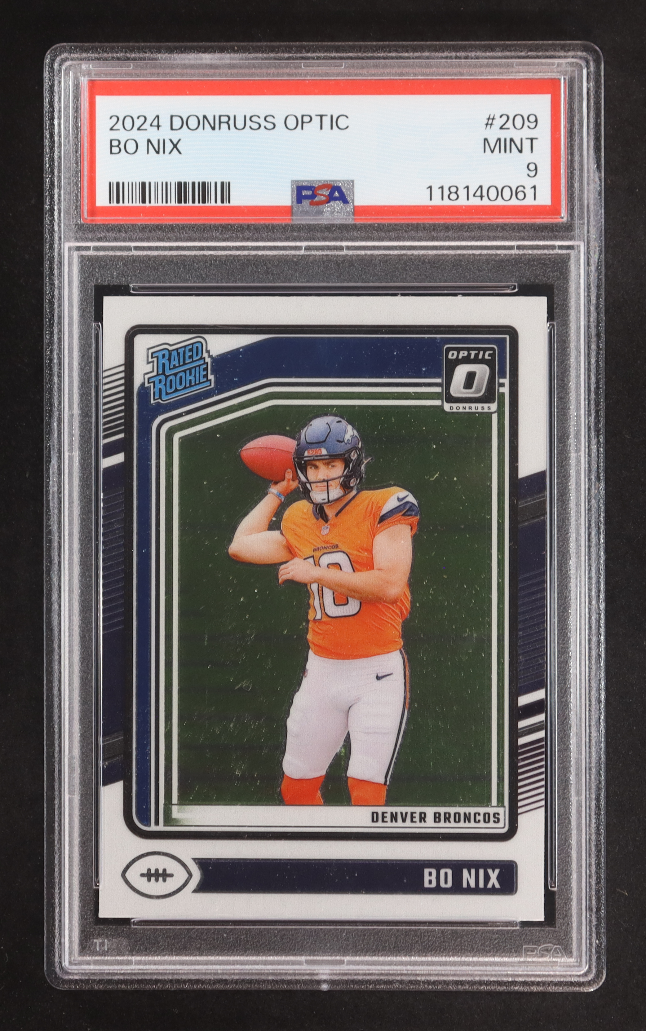 Bo Nix 2024 Donruss Optic #209 RR RC (PSA 9) at PristineAuction.com Bo Nix 2024 Donruss Optic #209 RR RC (PSA 9) at PristineAuction.com