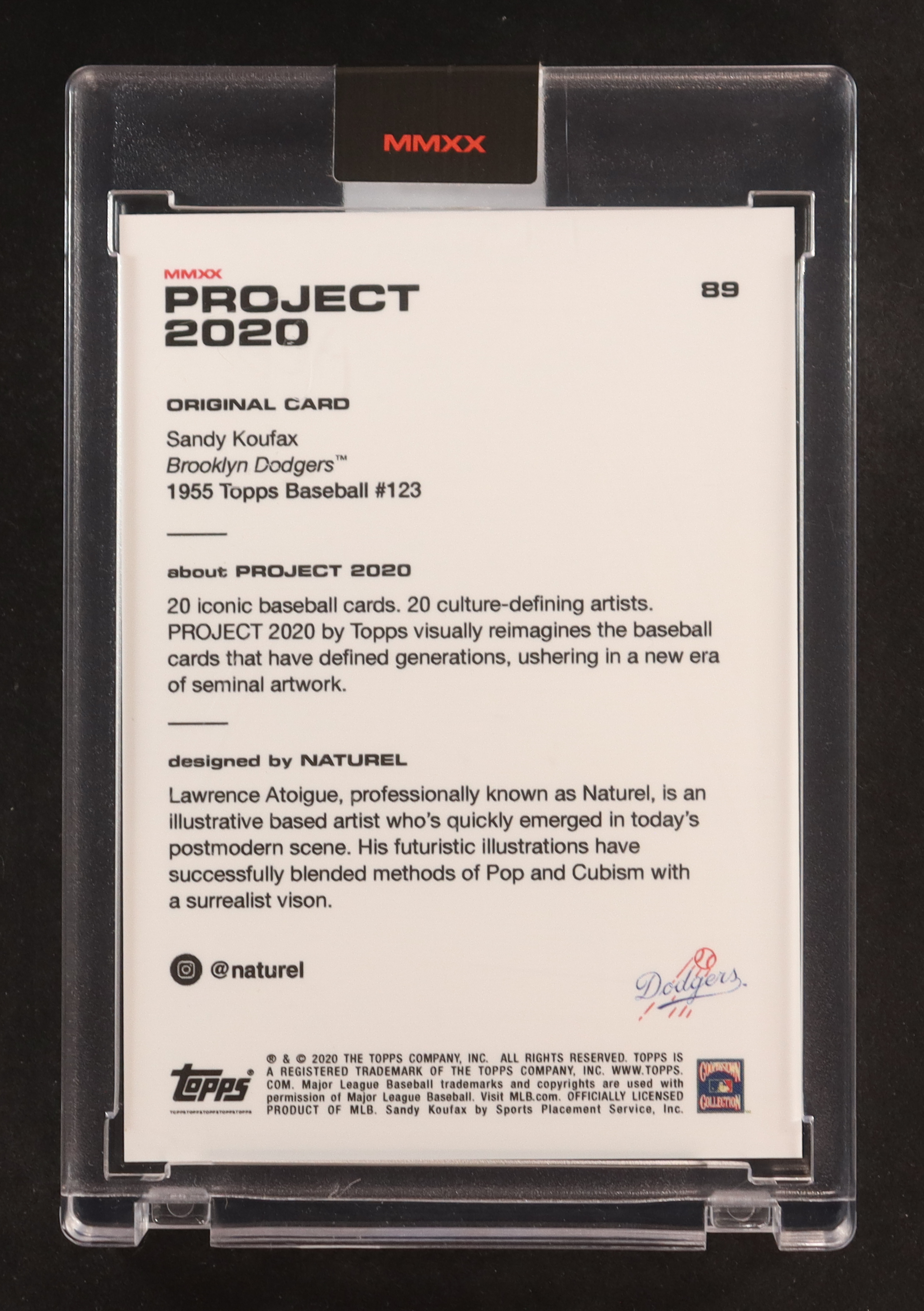 Sandy Koufax 2020 Topps Project 2020 #89 / Naturel at PristineAuction.com Sandy Koufax 2020 Topps Project 2020 #89 / Naturel at PristineAuction.com