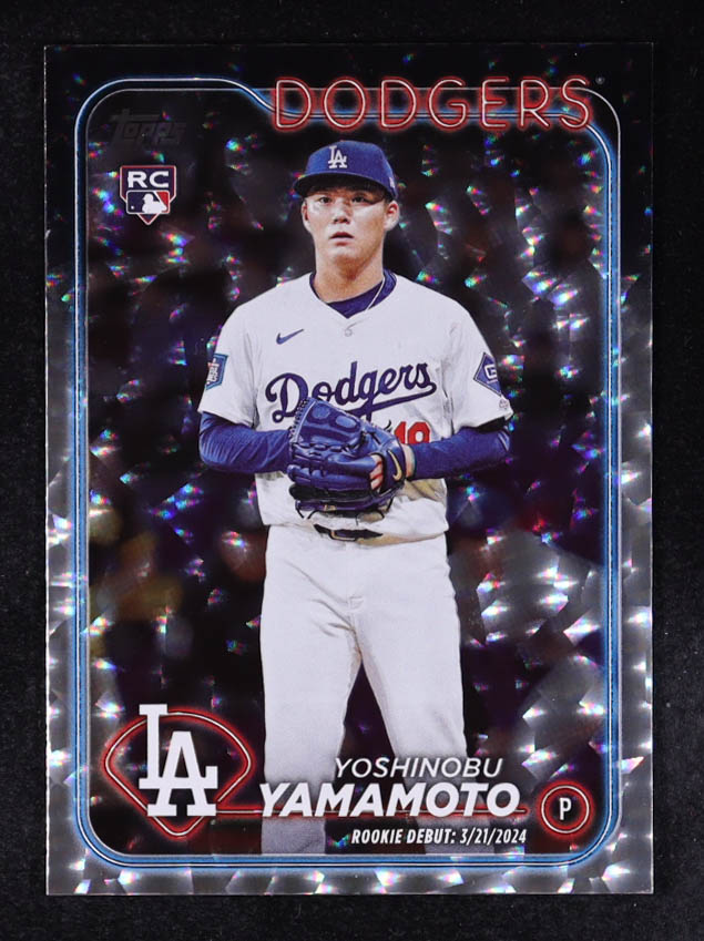 Yoshinobu Yamamoto 2024 Topps Update Silver Crackle Foil #US149 RC at PristineAuction.com Yoshinobu Yamamoto 2024 Topps Update Silver Crackle Foil #US149 RC at PristineAuction.com
