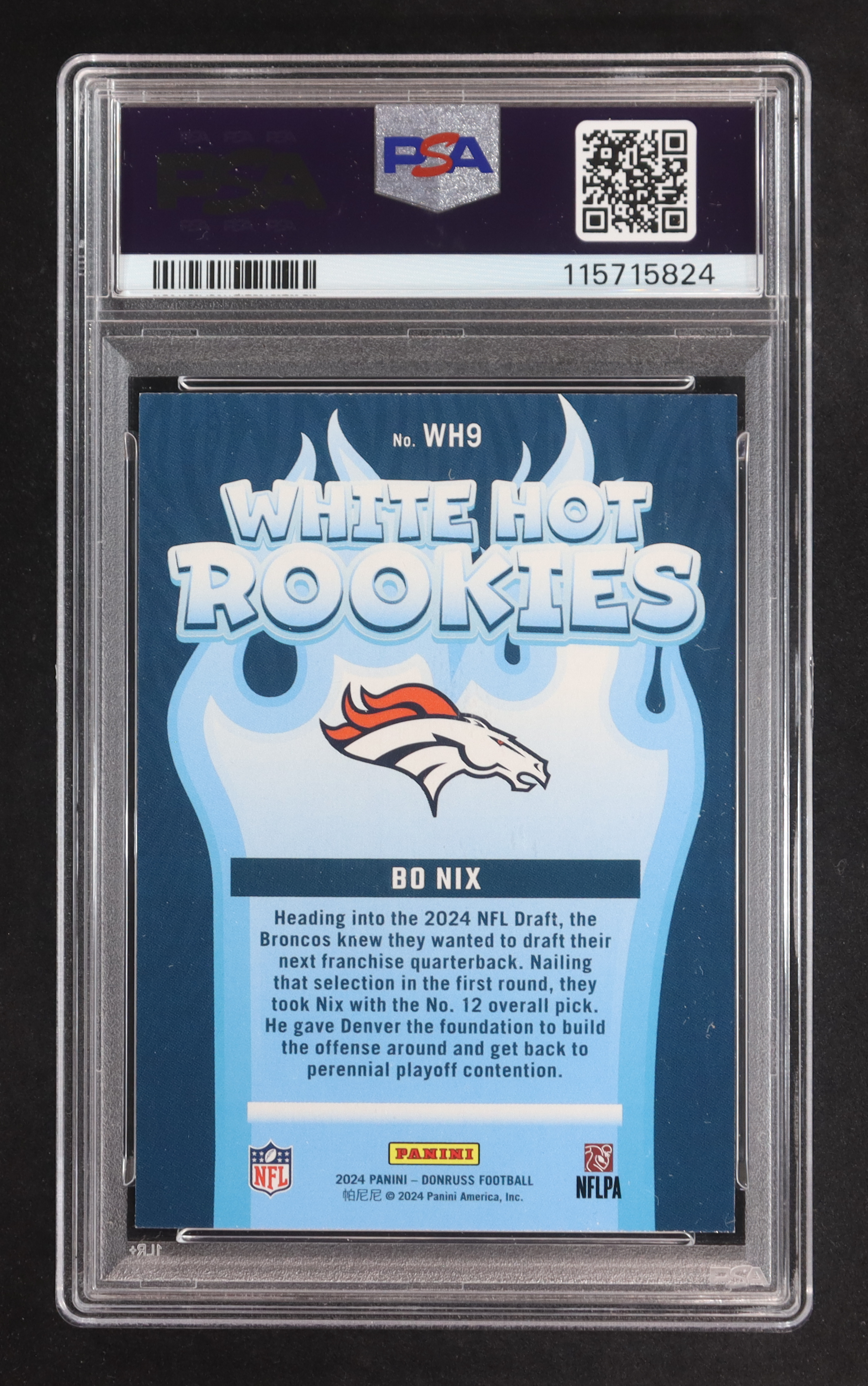 Bo Nix 2024 Donruss White Hot Rookies #9 RC (PSA 9) at PristineAuction.com Bo Nix 2024 Donruss White Hot Rookies #9 RC (PSA 9) at PristineAuction.com