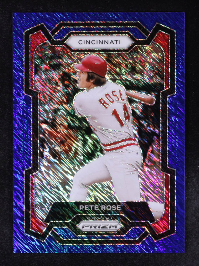 Pete Rose 2024 Panini Prizm Prizms Blue Shimmer FOTL #267 #09/15 at PristineAuction.com Pete Rose 2024 Panini Prizm Prizms Blue Shimmer FOTL #267 #09/15 at PristineAuction.com