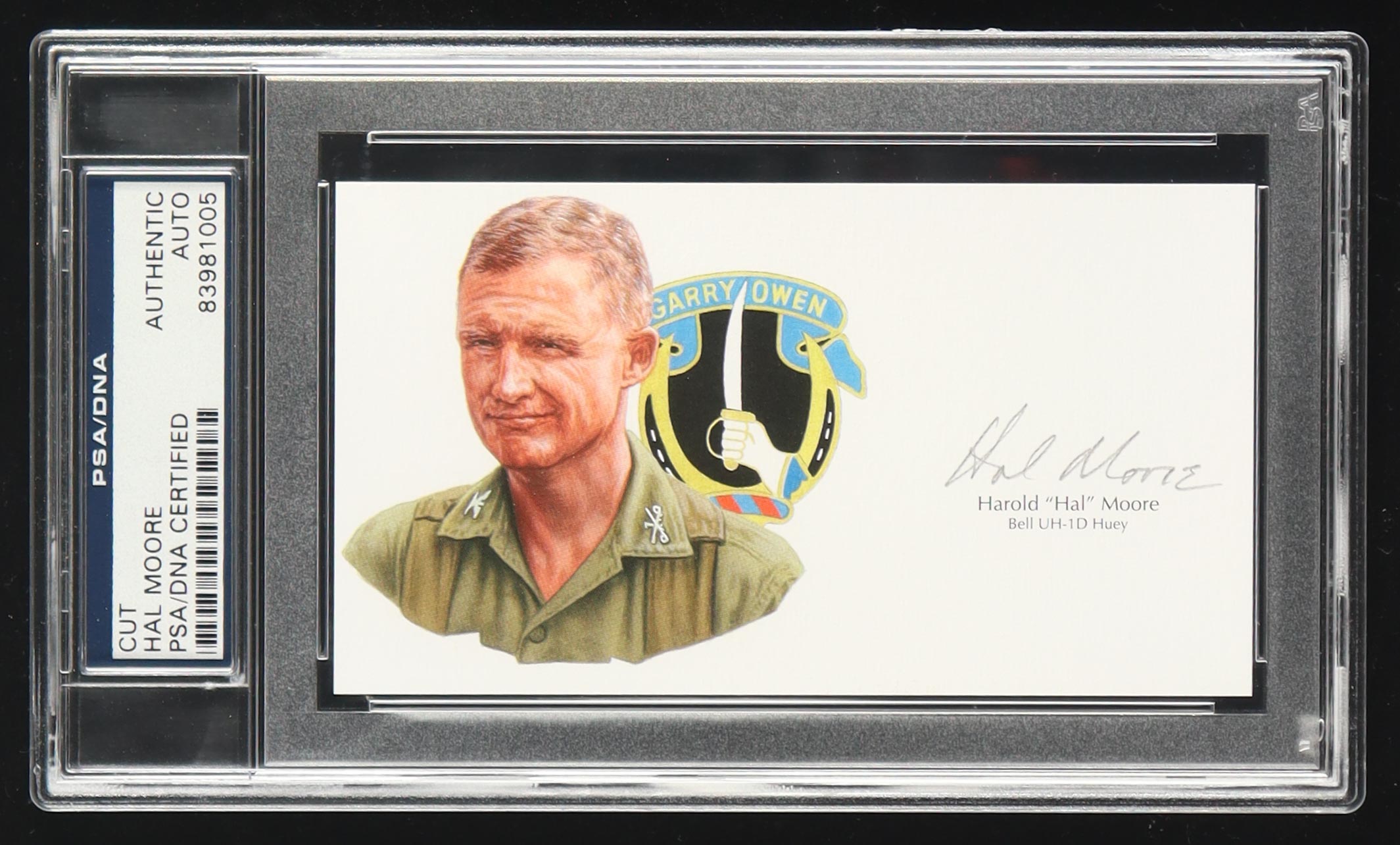 Hal Moore Signed Cut With Portrait Art (PSA) at PristineAuction.com Hal Moore Signed Cut With Portrait Art (PSA) at PristineAuction.com