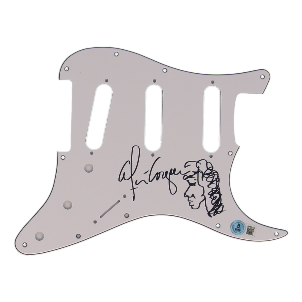 Alice Cooper Signed Electric Guitar Pick Guard with Hand-Drawn Sketch (Beckett) at PristineAuction.com Alice Cooper Signed Electric Guitar Pick Guard with Hand-Drawn Sketch (Beckett) at PristineAuction.com