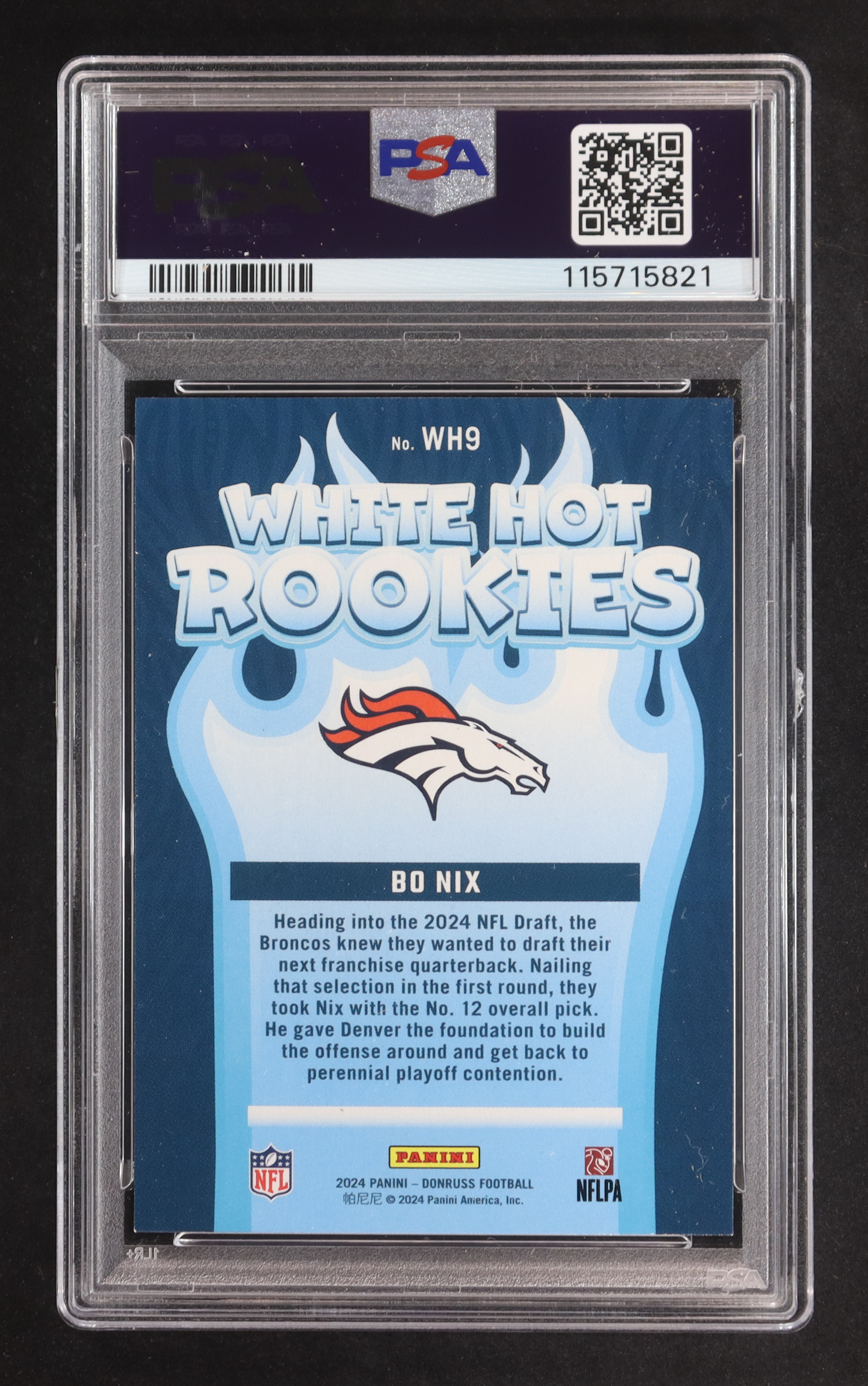 Bo Nix 2024 Donruss White Hot Rookies #9 RC (PSA 9) at PristineAuction.com Bo Nix 2024 Donruss White Hot Rookies #9 RC (PSA 9) at PristineAuction.com