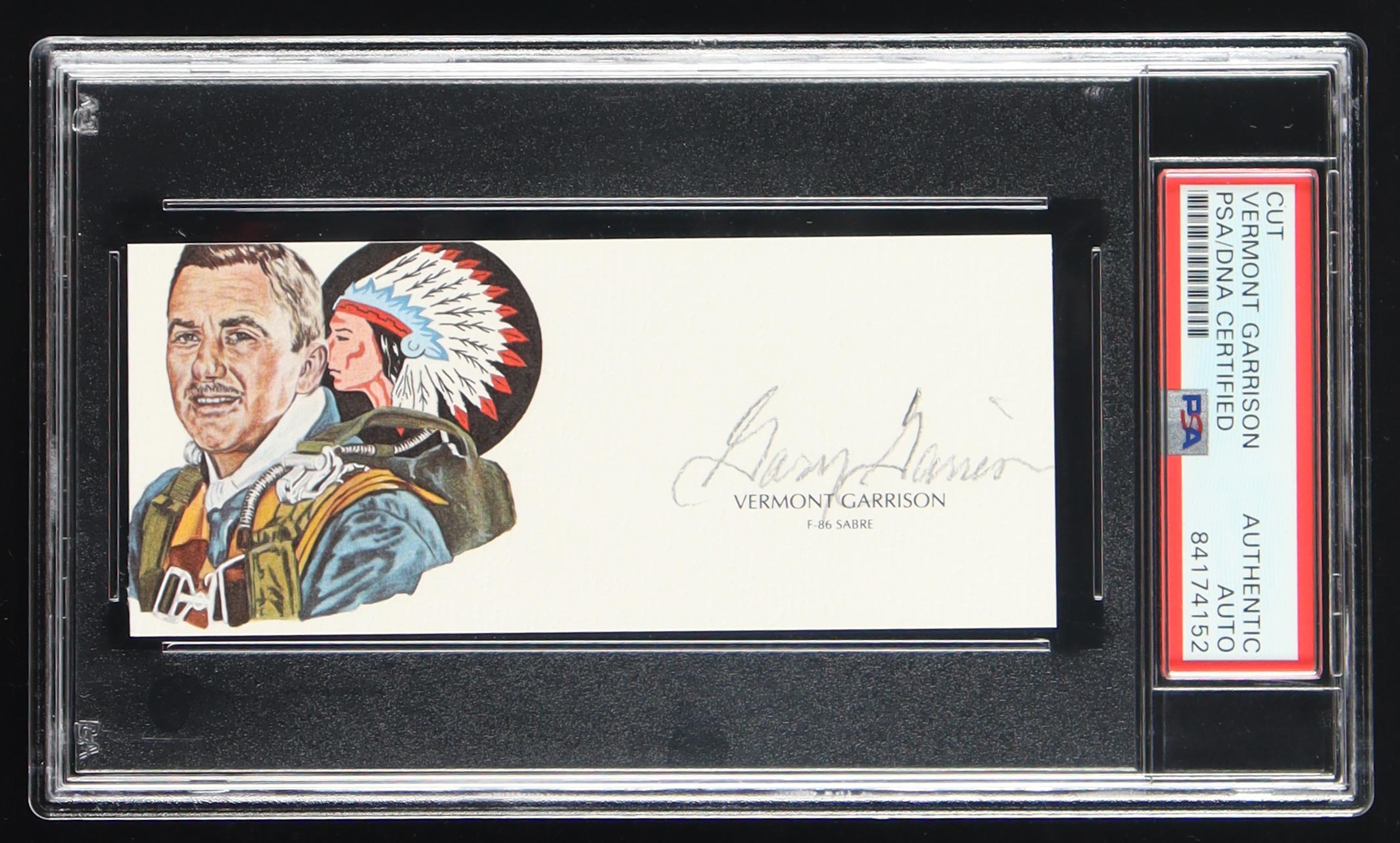 Vermont Garrison Signed Cut With Portrait Art (PSA) at PristineAuction.com Vermont Garrison Signed Cut With Portrait Art (PSA) at PristineAuction.com