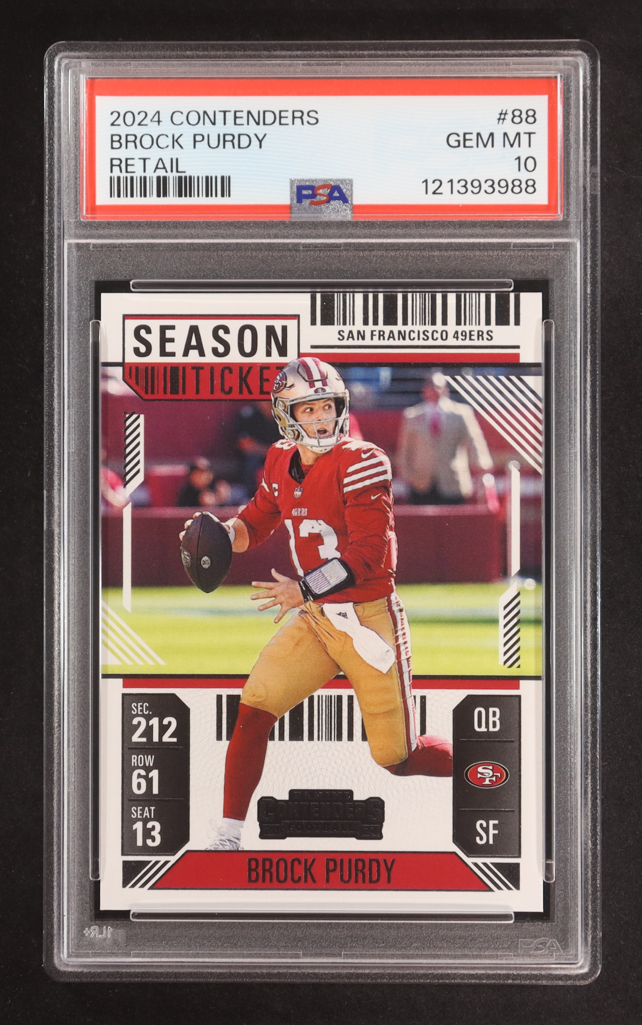Brock Purdy 2024 Panini Contenders Retail #88 (PSA 10) at PristineAuction.com Brock Purdy 2024 Panini Contenders Retail #88 (PSA 10) at PristineAuction.com