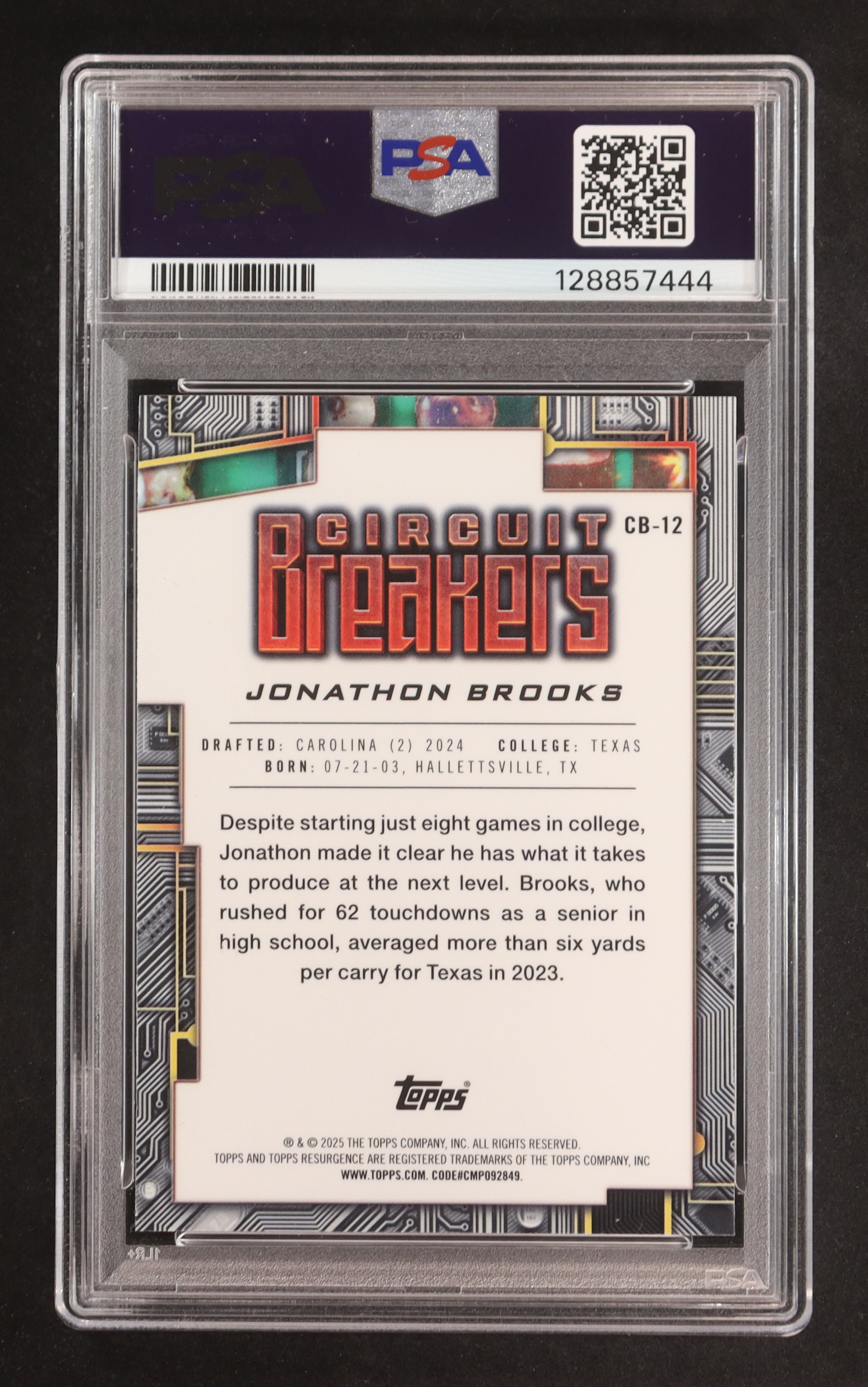 Jonathon Brooks 2024 Topps Resurgence Circuit Breakers #CB12 RC (PSA 10) at PristineAuction.com Jonathon Brooks 2024 Topps Resurgence Circuit Breakers #CB12 RC (PSA 10) at PristineAuction.com