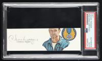 Chuck Yeager Signed Cut With Portrait Art (PSA) at PristineAuction.com