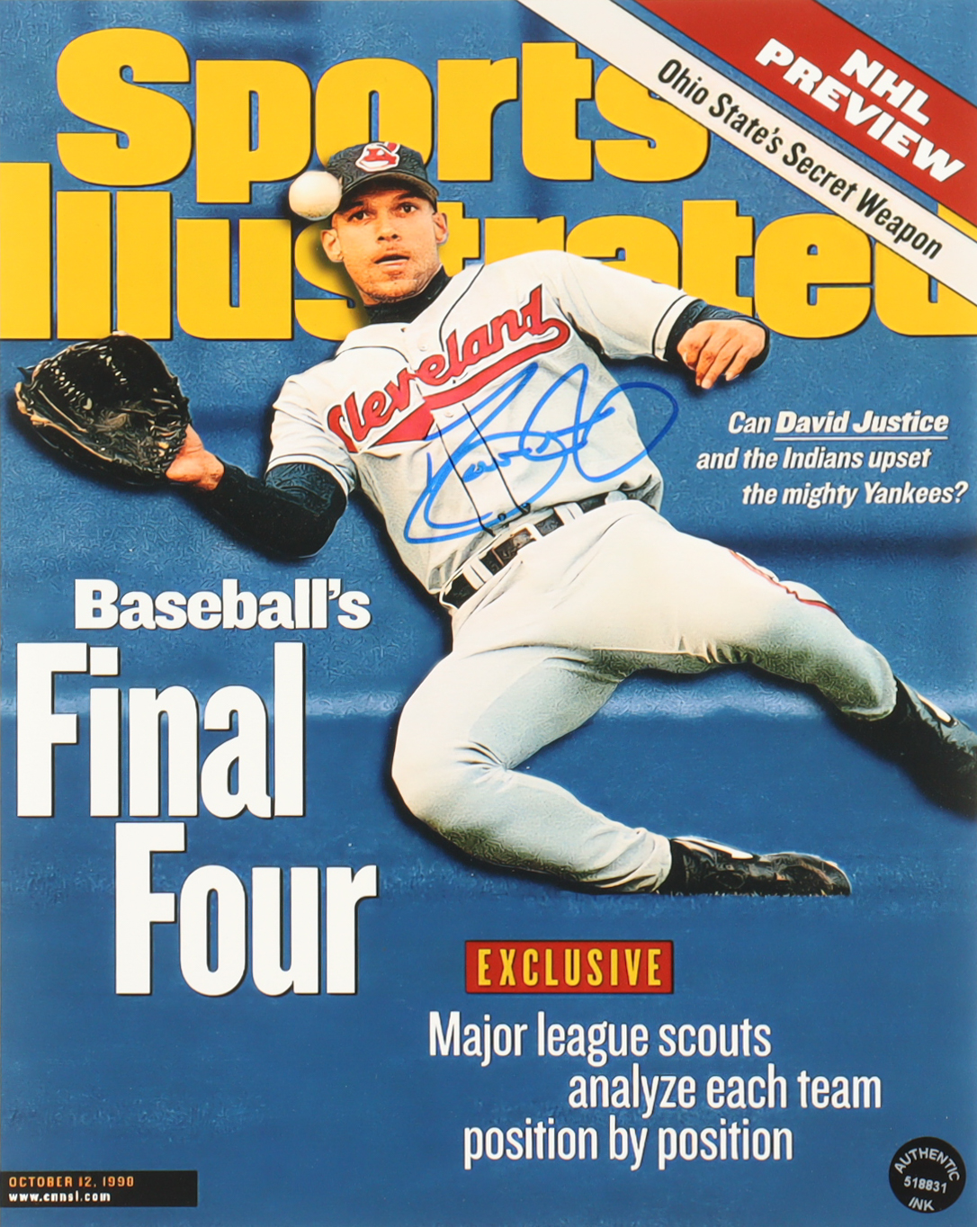 David Justice Signed Indians 8x10 Photo (Authentic Ink) at PristineAuction.com David Justice Signed Indians 8x10 Photo (Authentic Ink) at PristineAuction.com