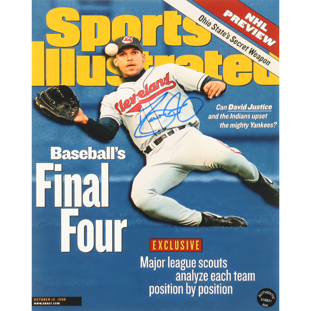 David Justice Signed Indians 8x10 Photo (Authentic Ink) at PristineAuction.com