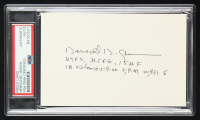 Herschel Green Signed Index Card With Military Career Stats Inscription (PSA) at PristineAuction.com