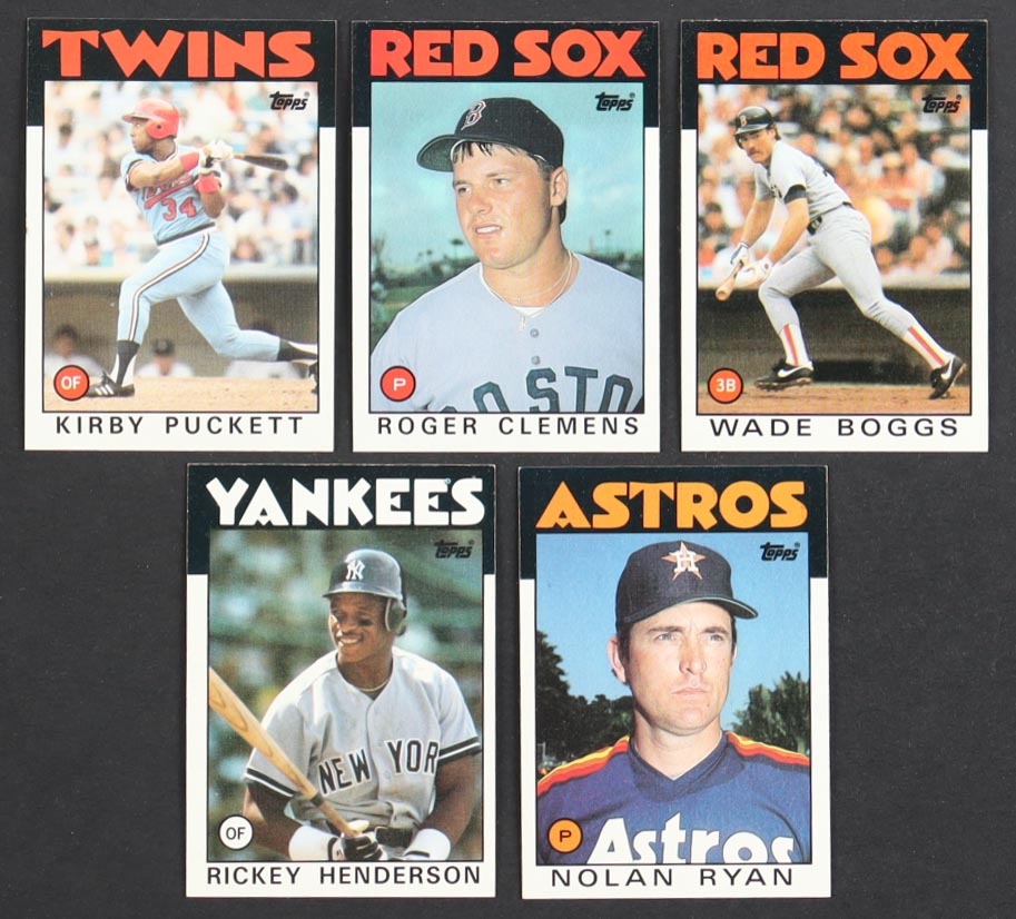 1986 Topps Complete Set of (792) Baseball Cards with Nolan Ryan #100, Roger Clemens #661, Pete Rose #1, Cal Ripken #340 at PristineAuction.com 1986 Topps Complete Set of (792) Baseball Cards with Nolan Ryan #100, Roger Clemens #661, Pete Rose #1, Cal Ripken #340 at PristineAuction.com