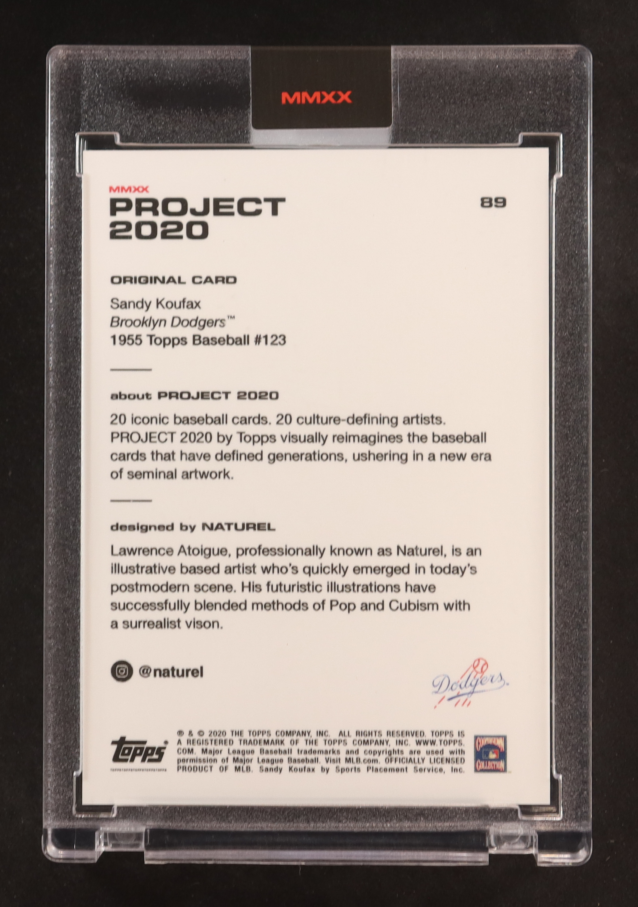 Sandy Koufax 2020 Topps Project 2020 #89 / Naturel at PristineAuction.com Sandy Koufax 2020 Topps Project 2020 #89 / Naturel at PristineAuction.com