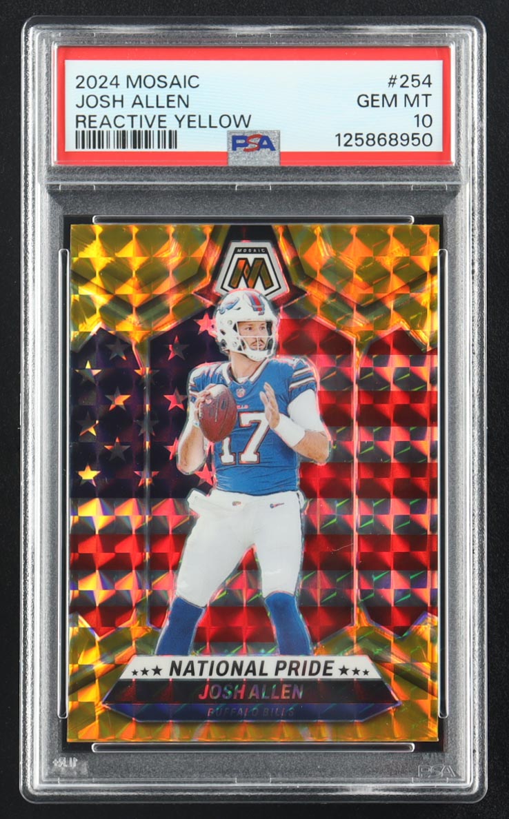 Josh Allen 2024 Panini Mosaic Reactive Yellow #254 (PSA 10) at PristineAuction.com Josh Allen 2024 Panini Mosaic Reactive Yellow #254 (PSA 10) at PristineAuction.com