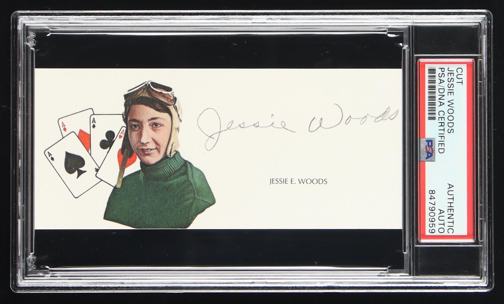 Jessie E. Woods Signed Cut With Portrait Art (PSA) at PristineAuction.com Jessie E. Woods Signed Cut With Portrait Art (PSA) at PristineAuction.com
