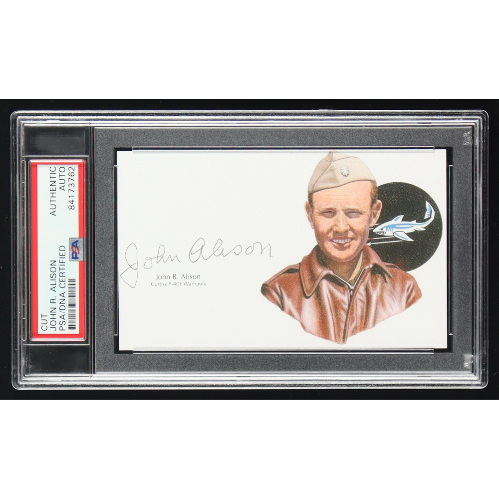 John R. Alison Signed Cut With Portrait Art (PSA) at PristineAuction.com
