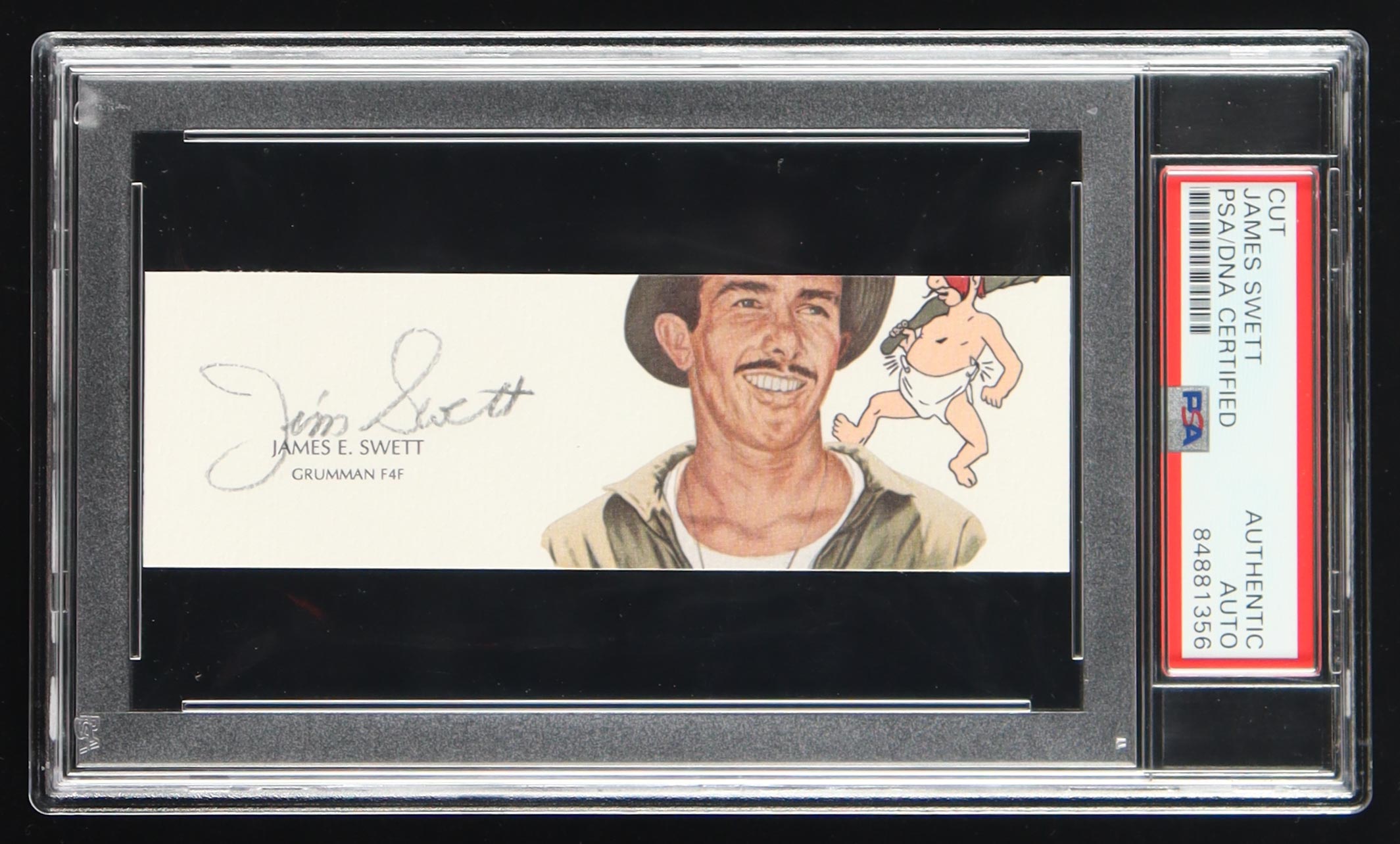 James E. Swett Signed Cut With Portrait Art (PSA) at PristineAuction.com James E. Swett Signed Cut With Portrait Art (PSA) at PristineAuction.com