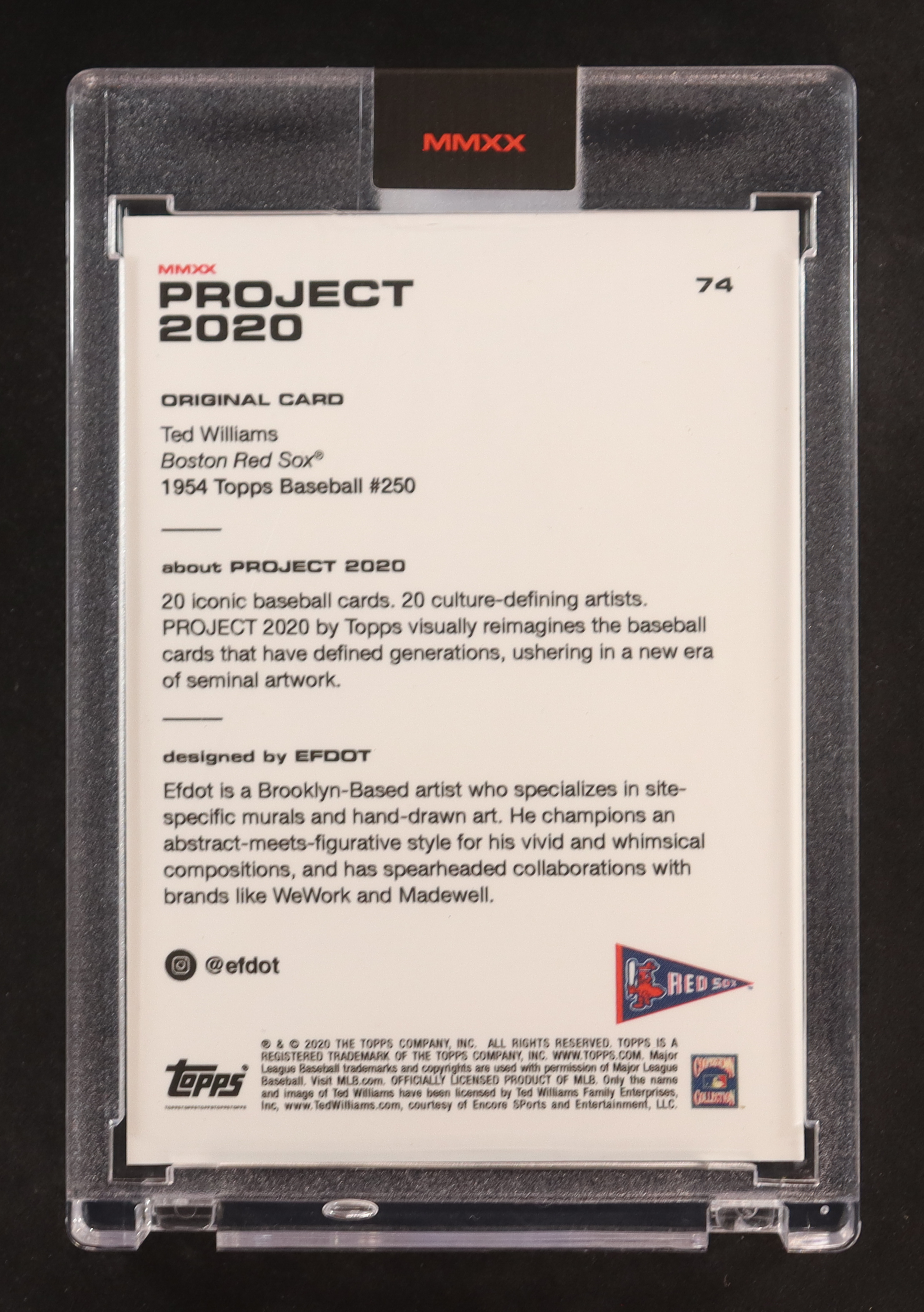 Ted Williams 2020 Topps Project 2020 #74 / Efdot at PristineAuction.com Ted Williams 2020 Topps Project 2020 #74 / Efdot at PristineAuction.com