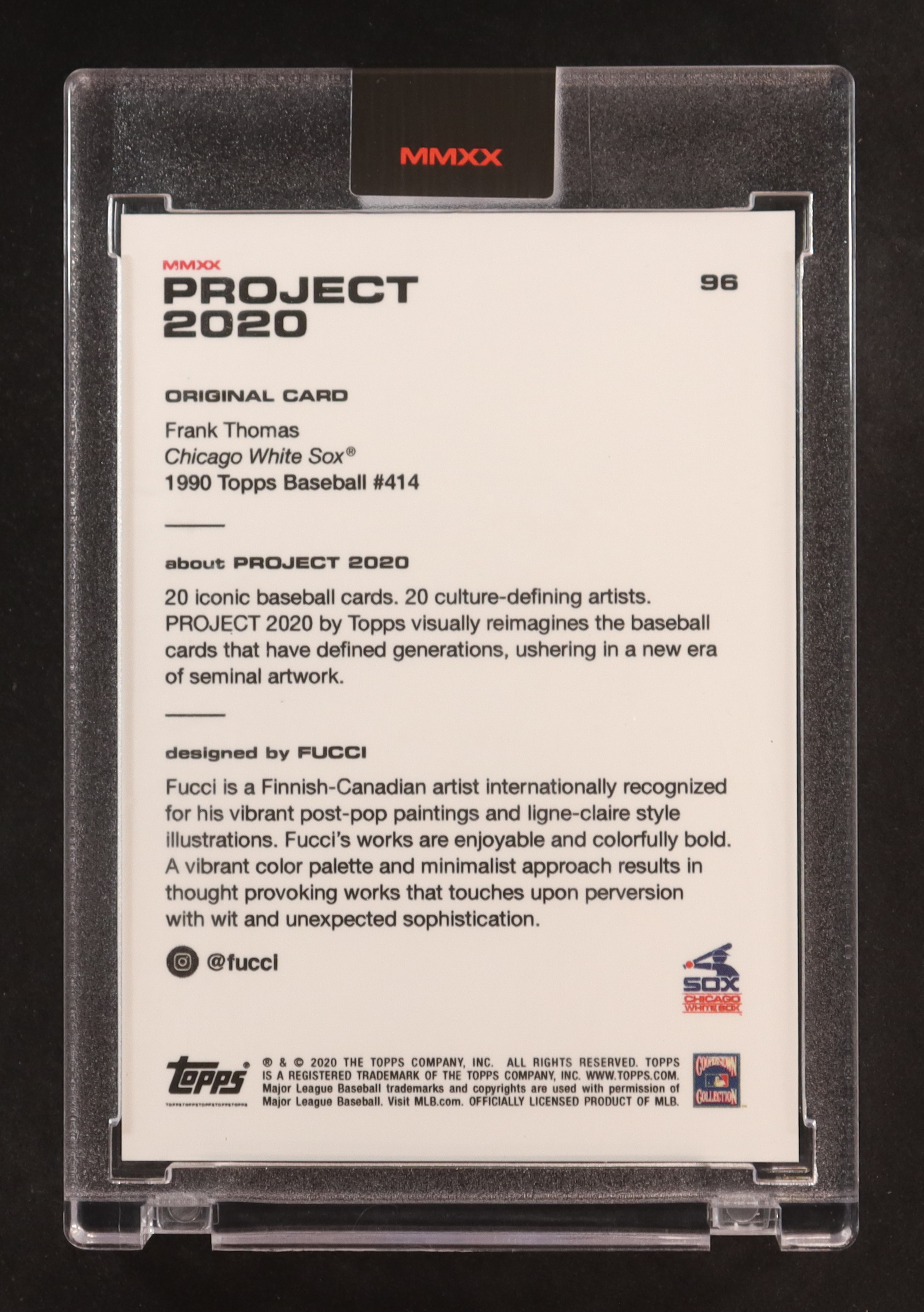 Frank Thomas 2020 Topps Project 2020 #96 / Fucci at PristineAuction.com Frank Thomas 2020 Topps Project 2020 #96 / Fucci at PristineAuction.com