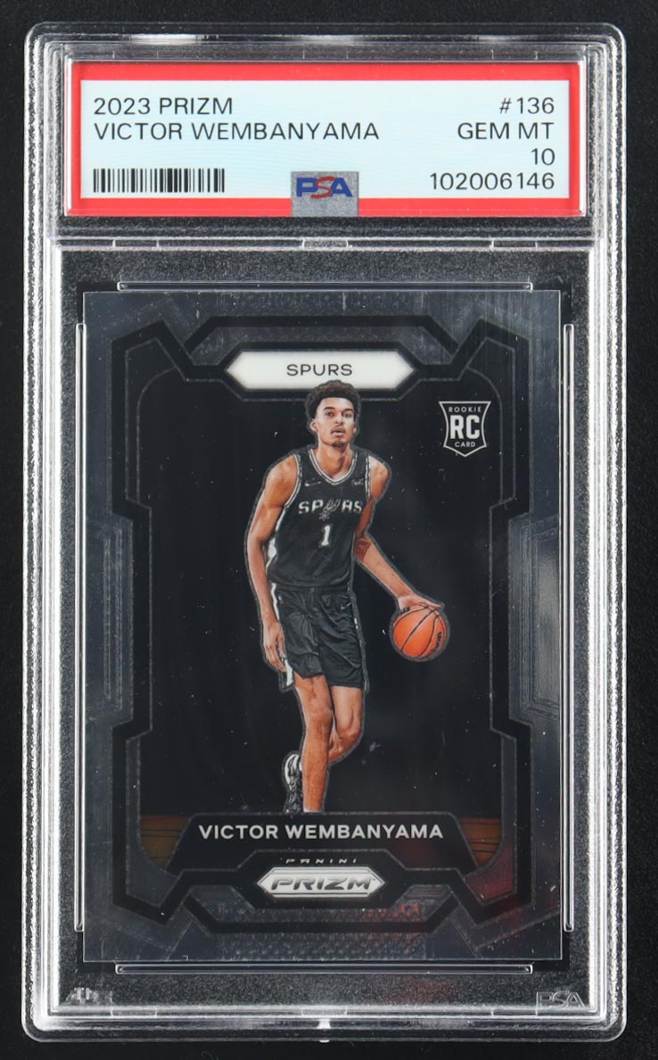 Victor Wembanyama 2023 Panini Prizm #136 RC (PSA 10) at PristineAuction.com Victor Wembanyama 2023 Panini Prizm #136 RC (PSA 10) at PristineAuction.com