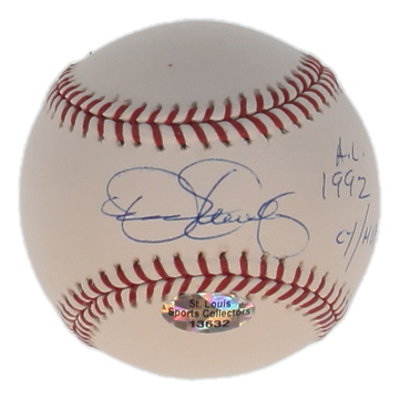 Dennis Eckersley Signed OML Baseball Inscribed "A.L. 1992 CY/MVP" (Beckett) at PristineAuction.com Dennis Eckersley Signed OML Baseball Inscribed "A.L. 1992 CY/MVP" (Beckett) at PristineAuction.com