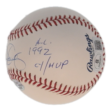 Dennis Eckersley Signed OML Baseball Inscribed "A.L. 1992 CY/MVP" (Beckett) at PristineAuction.com Dennis Eckersley Signed OML Baseball Inscribed "A.L. 1992 CY/MVP" (Beckett) at PristineAuction.com