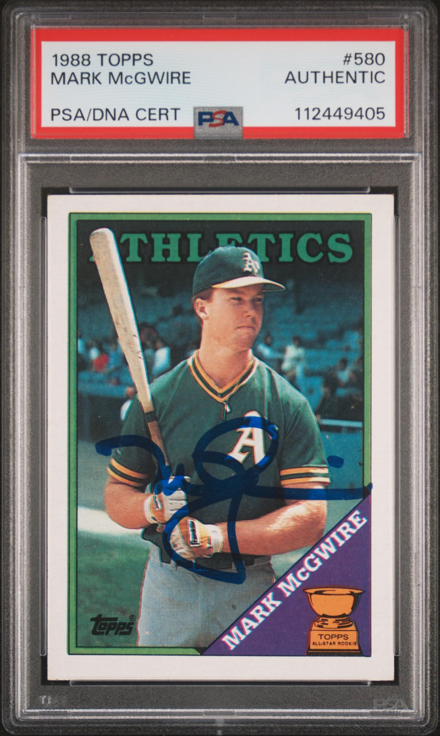 Mark McGwire Signed 1988 Topps #580 (PSA) at PristineAuction.com Mark McGwire Signed 1988 Topps #580 (PSA) at PristineAuction.com