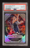 Luka Doncic 2020-21 Panini Prizm Fireworks Silver Prizm #14 (PSA 10) at PristineAuction.com