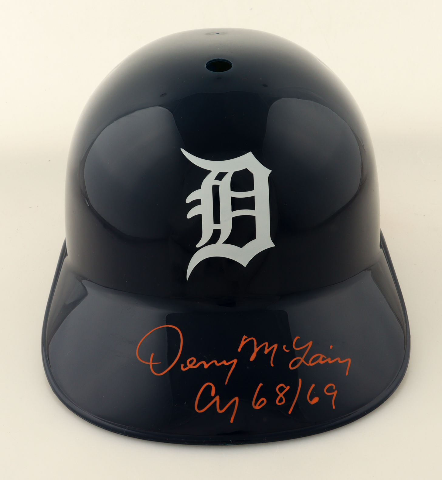 Denny McLain Signed Tigers Full-Size Batting Helmet Inscribed "Cy 68/69" (Authentic Ink) at PristineAuction.com Denny McLain Signed Tigers Full-Size Batting Helmet Inscribed "Cy 68/69" (Authentic Ink) at PristineAuction.com