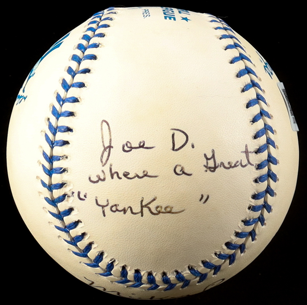 Mickey Rivers Signed Yankees Dimaggio Logo OAL Baseball Inscribed "Joe. D. What A Great Yankee" (Beckett) at PristineAuction.com Mickey Rivers Signed Yankees Dimaggio Logo OAL Baseball Inscribed "Joe. D. What A Great Yankee" (Beckett) at PristineAuction.com