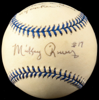 Mickey Rivers Signed Yankees Dimaggio Logo OAL Baseball Inscribed "Joe. D. What A Great Yankee" (Beckett) at PristineAuction.com