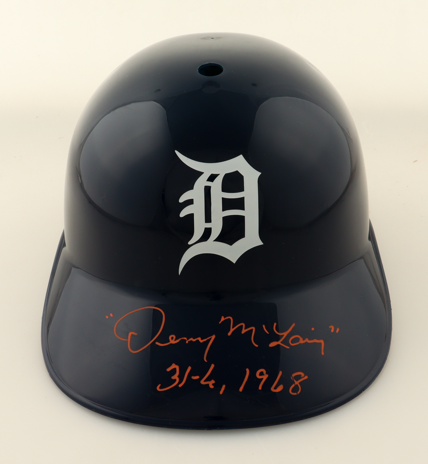 Denny McLain Signed Tigers Full-Size Batting Helmet Inscribed "31-4, 1968" (Authentic Ink) at PristineAuction.com Denny McLain Signed Tigers Full-Size Batting Helmet Inscribed "31-4, 1968" (Authentic Ink) at PristineAuction.com
