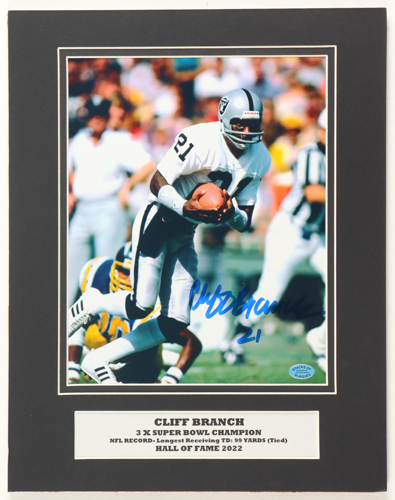 Cliff Branch Signed Raiders Custom Matted Photo (SoP) at PristineAuction.com Cliff Branch Signed Raiders Custom Matted Photo (SoP) at PristineAuction.com