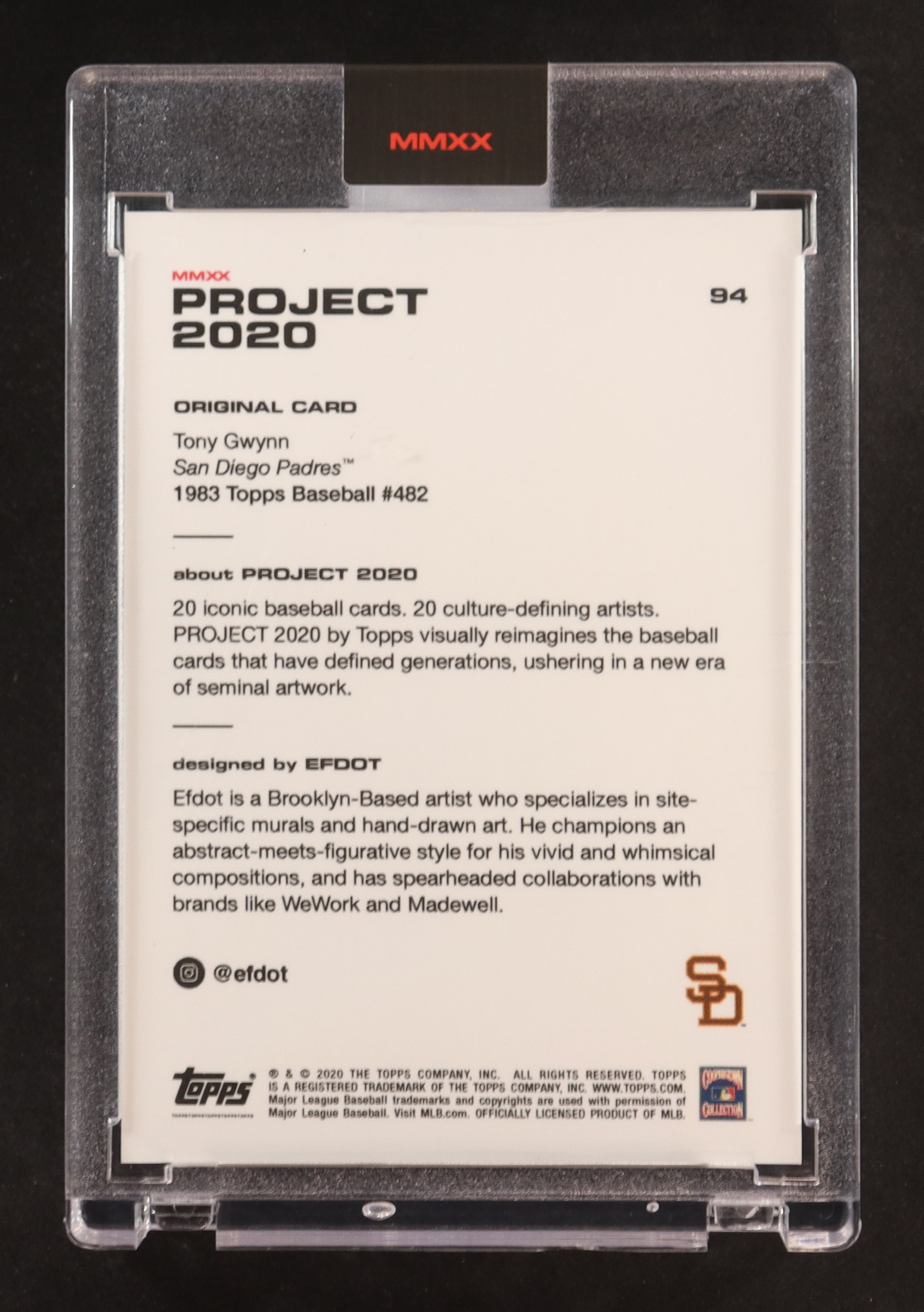Tony Gwynn 2020 Topps Project 2020 #94 / Efdot at PristineAuction.com Tony Gwynn 2020 Topps Project 2020 #94 / Efdot at PristineAuction.com