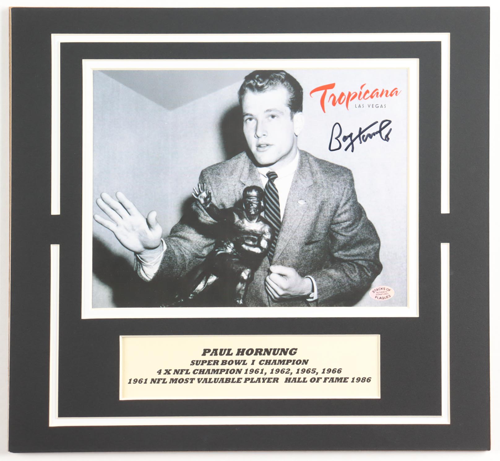 Paul Hornung Signed Notre Dame Fighting Irish Custom Matted Photo (SoP) at PristineAuction.com Paul Hornung Signed Notre Dame Fighting Irish Custom Matted Photo (SoP) at PristineAuction.com